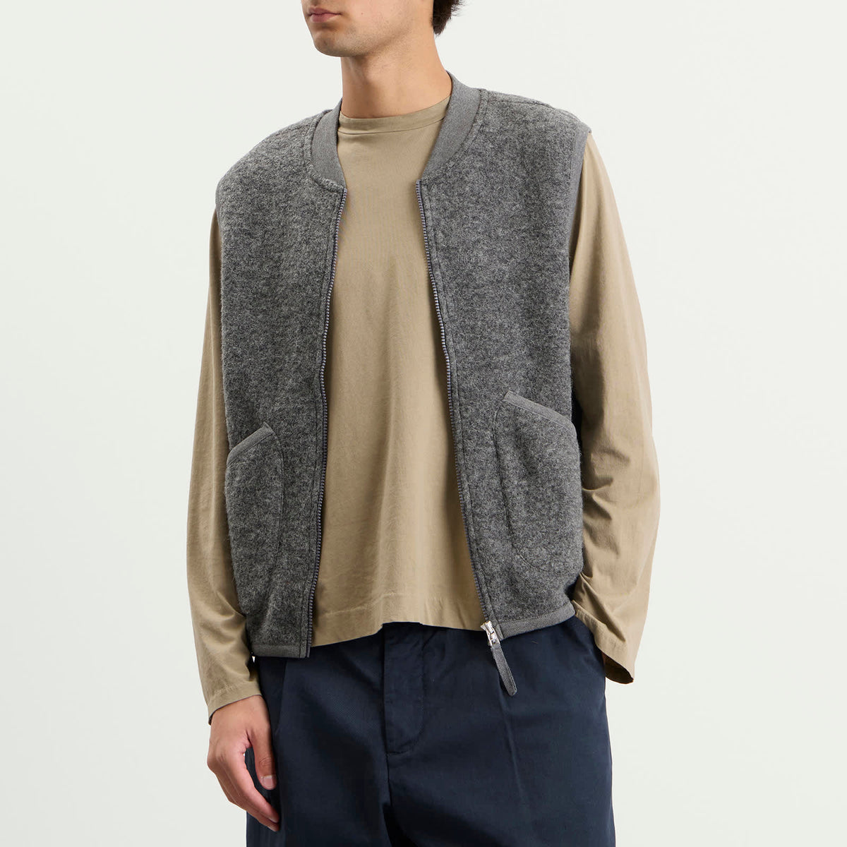 Universal Works Wool Fleece Zip Waistcoat
