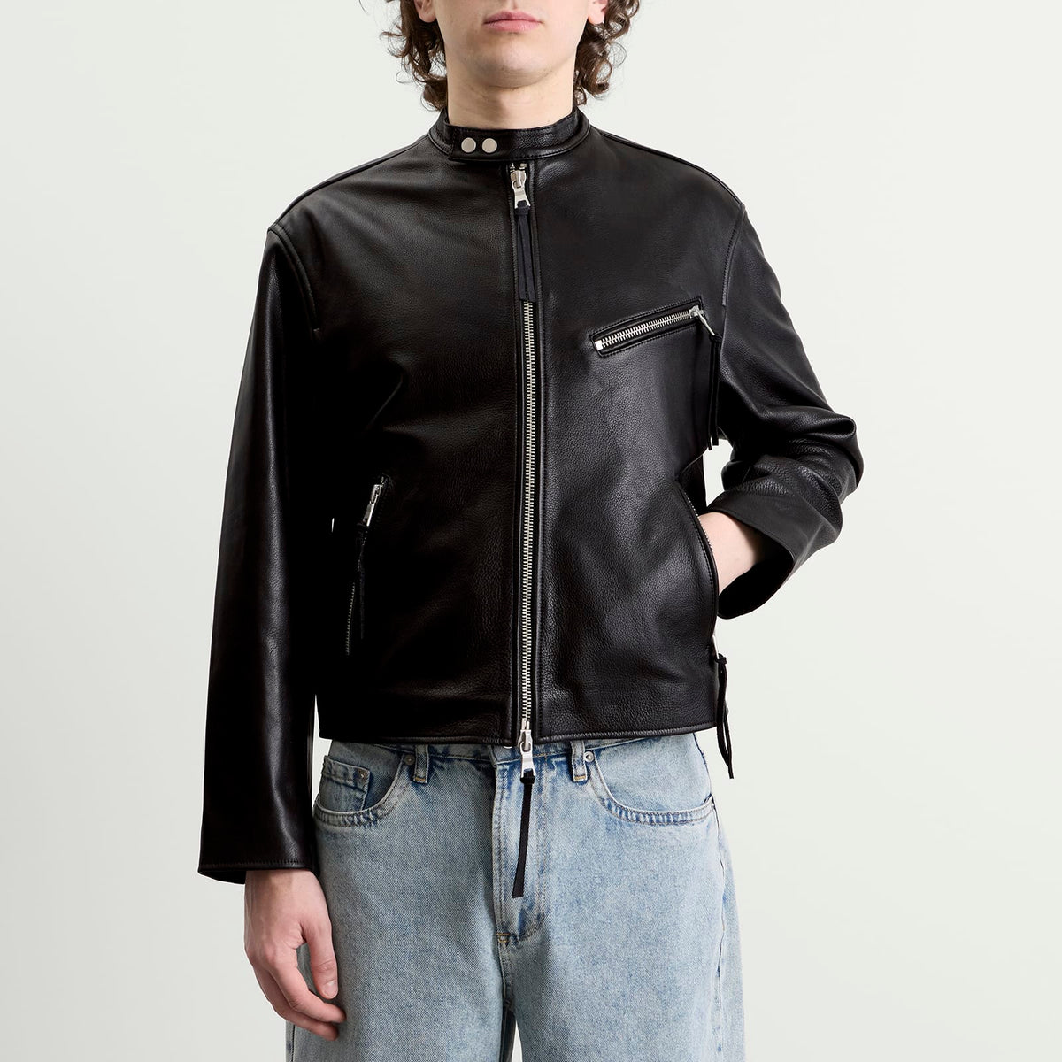 MKI Cropped Leather Racer Jacket
