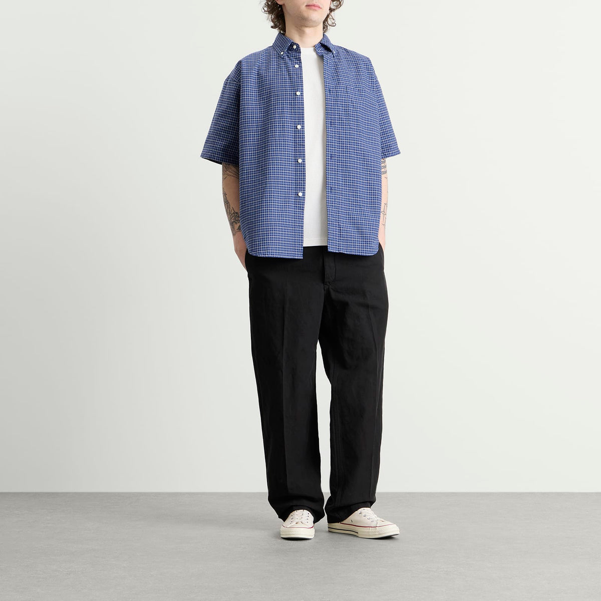 BEAMS Oxford Button Down Half Sleeve Shirt