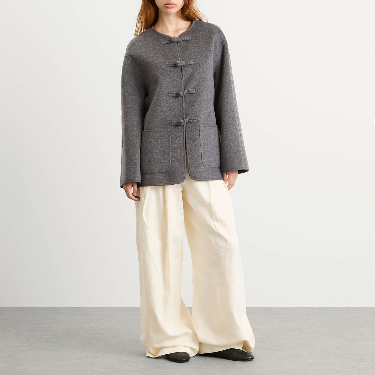 Róhe Mandarin Closure Double-Faced Jacket