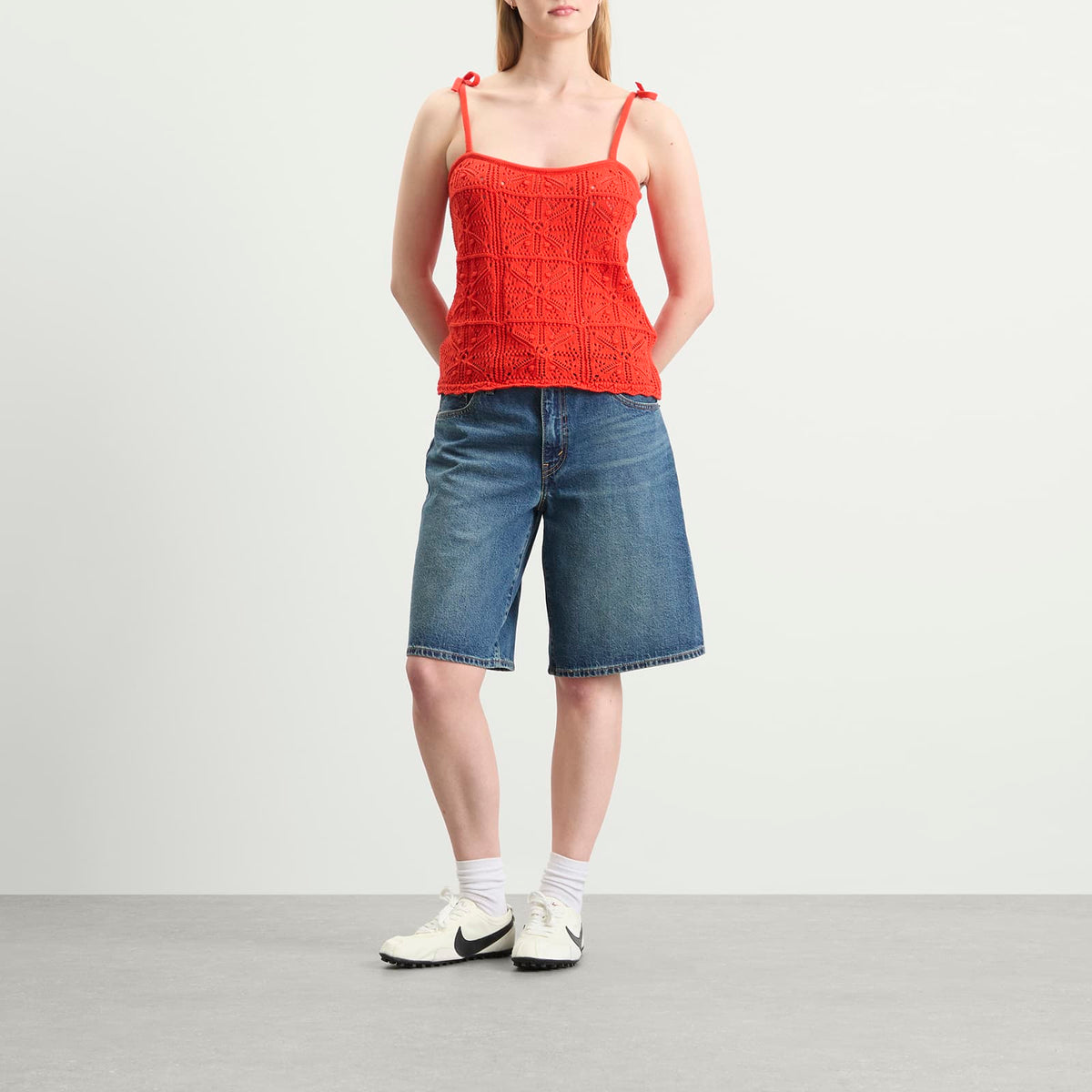 Levi's Abbey Tie Shoulder Crochet Tank