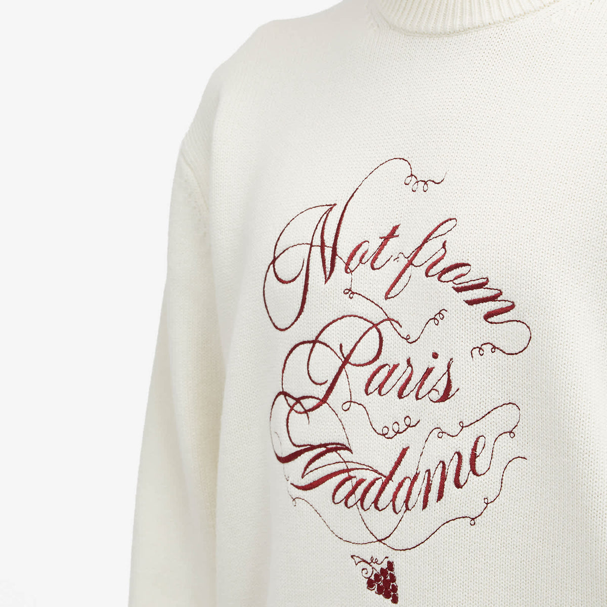 Drôle de Monsieur Not From Paris Madame Caligraphy Crew Knit