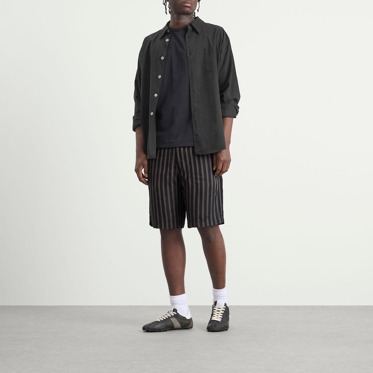 Dries Van Noten Stripe Cupro Shorts