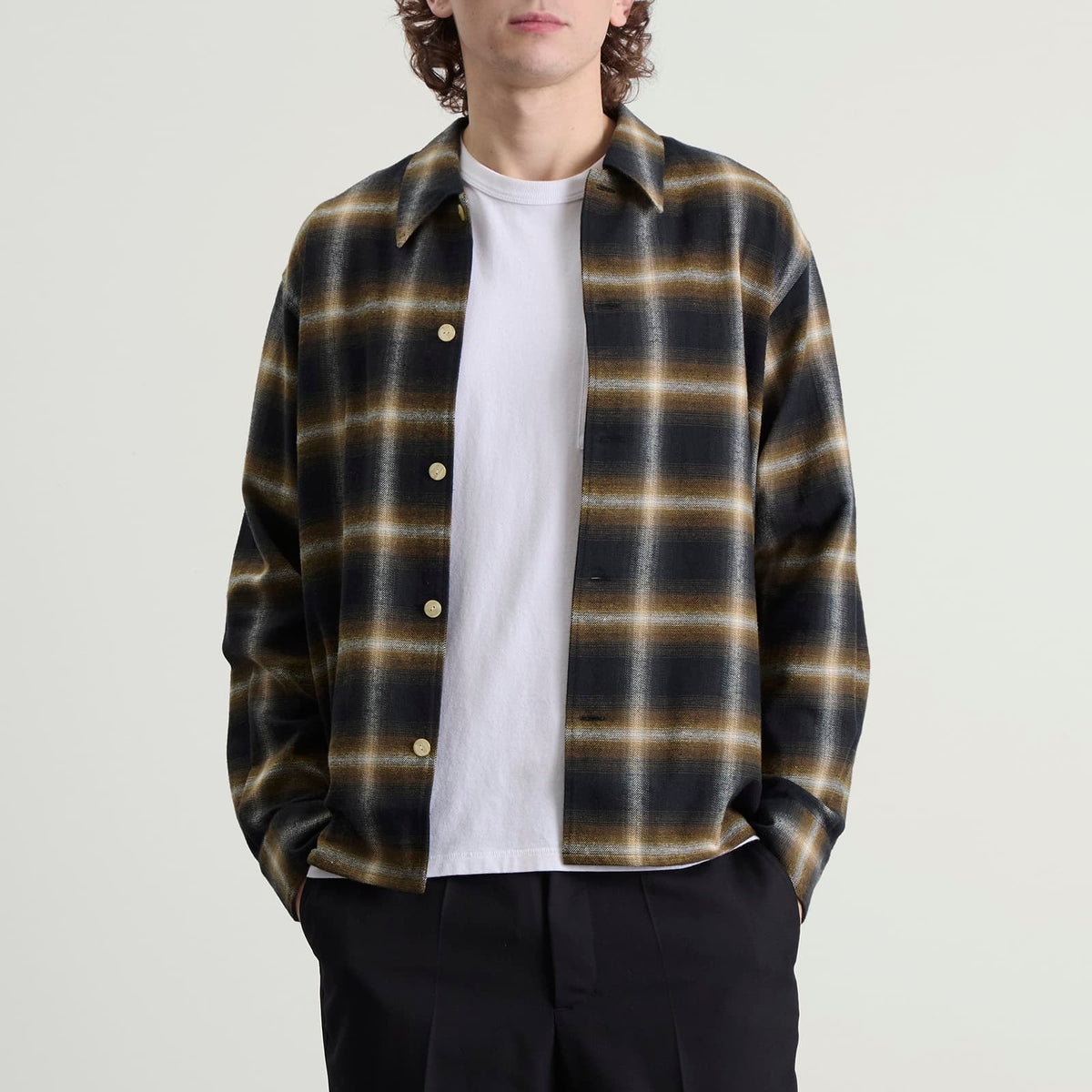 Second Layer Logan Ombre Long Sleeve Check Shirt