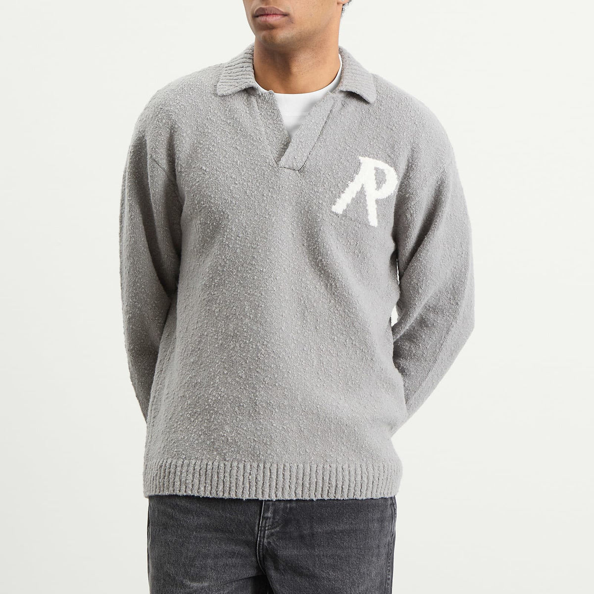 Represent Knitted Boucle Knit Polo