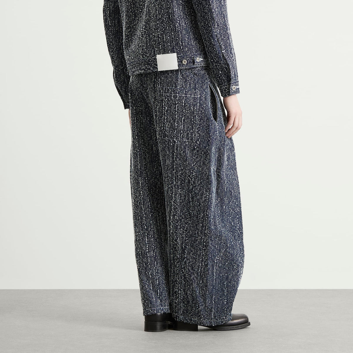 Sage Nation Box Pleat Needle Punch Denim Jeans