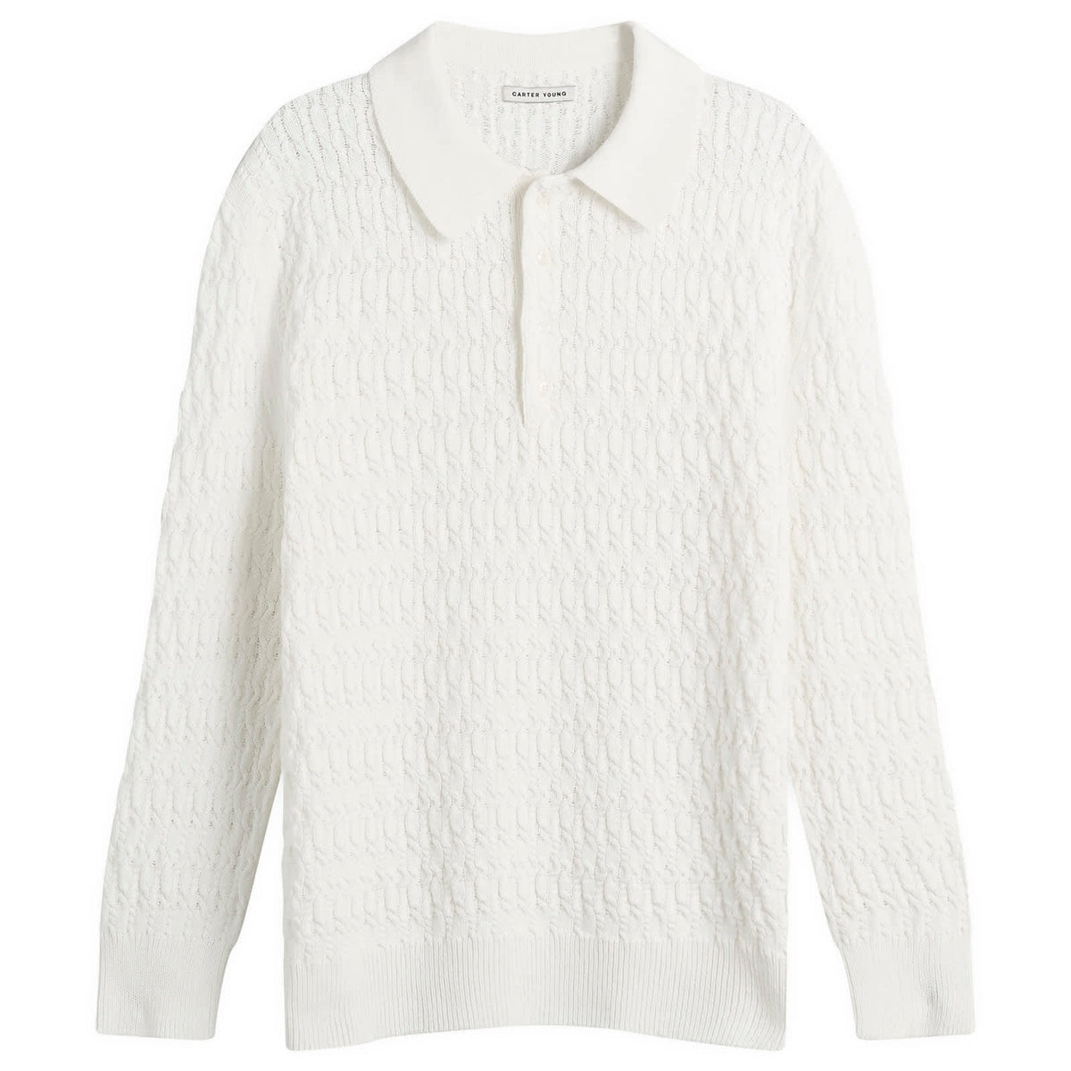 Carter Young Cable Polo Sweater