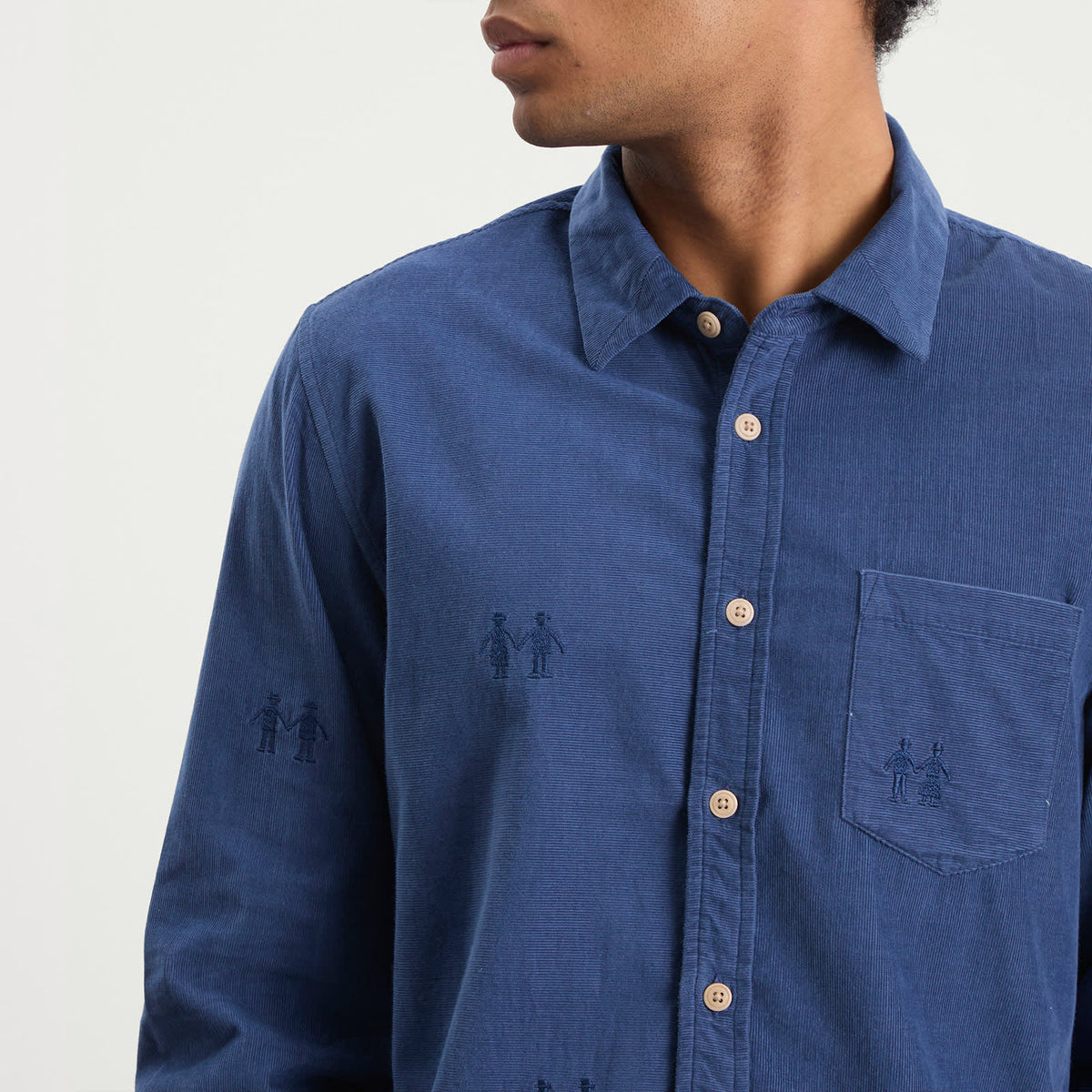 Folk Embroidery Direction Babycord Shirt