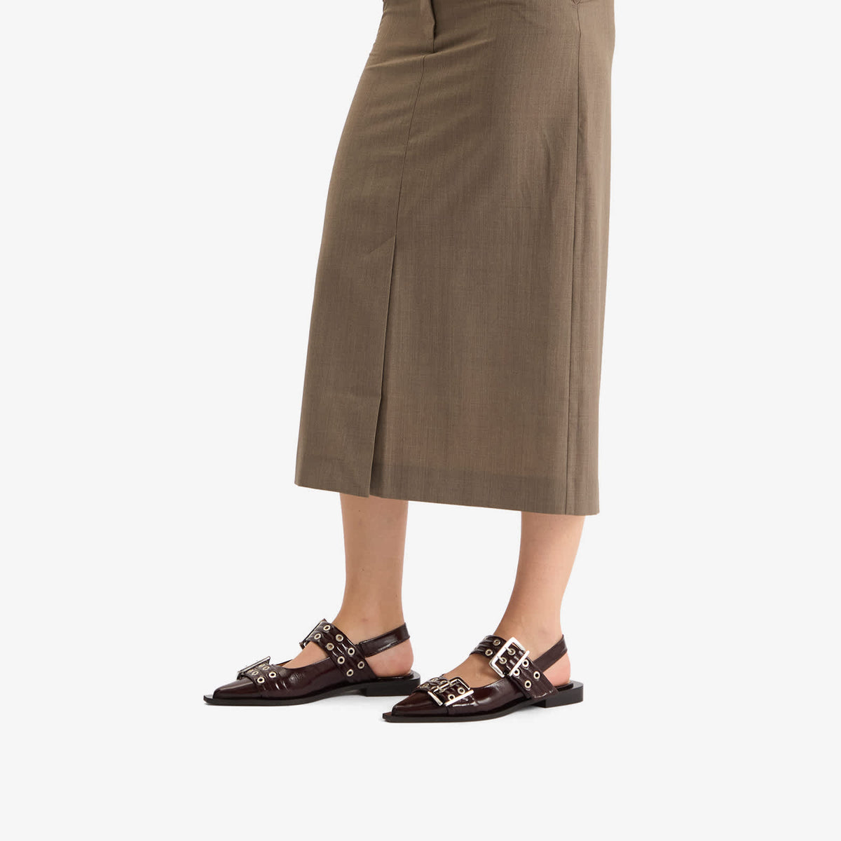 GANNI Feminine Buckle Ballerina