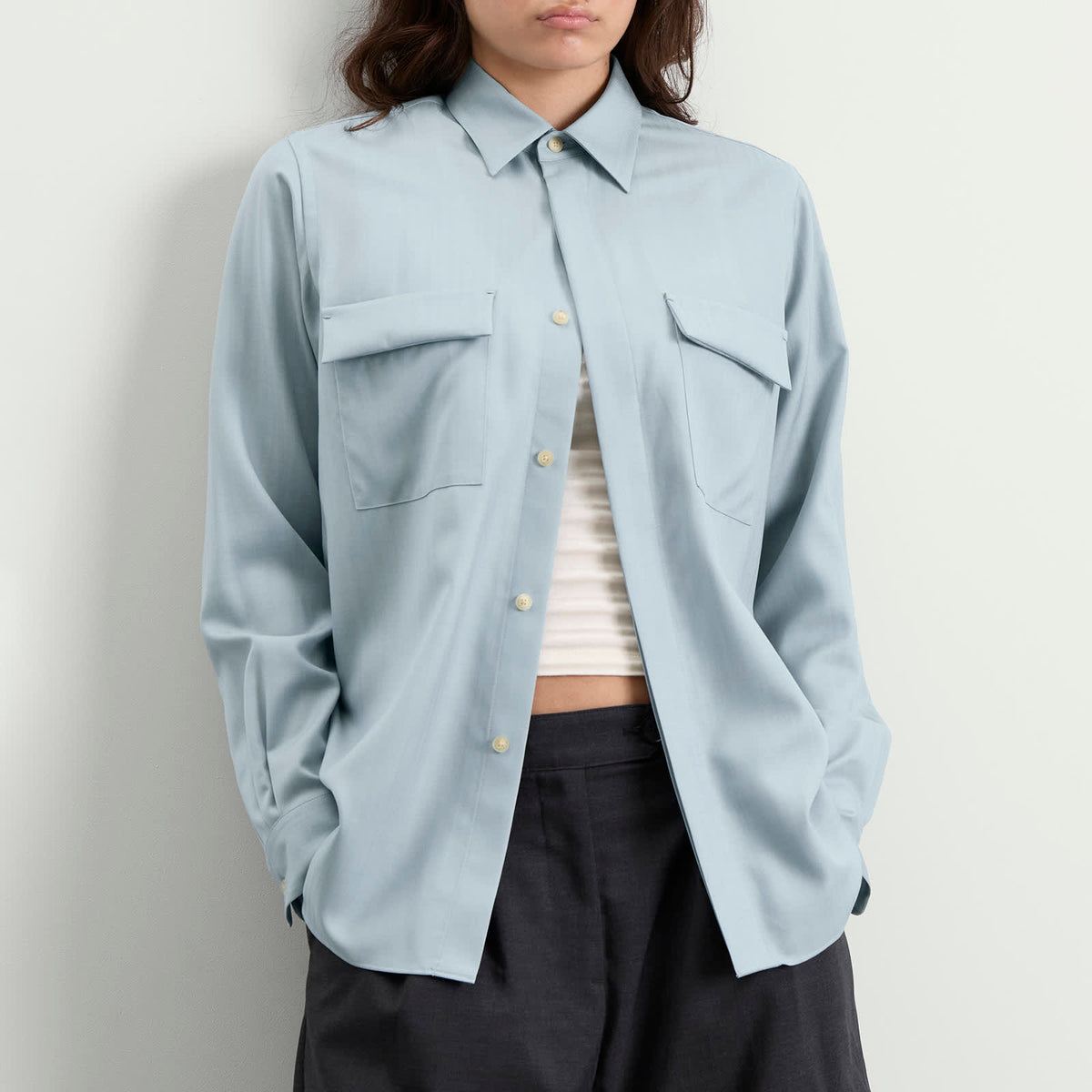 Auralee Wool Herringbone Overshirt