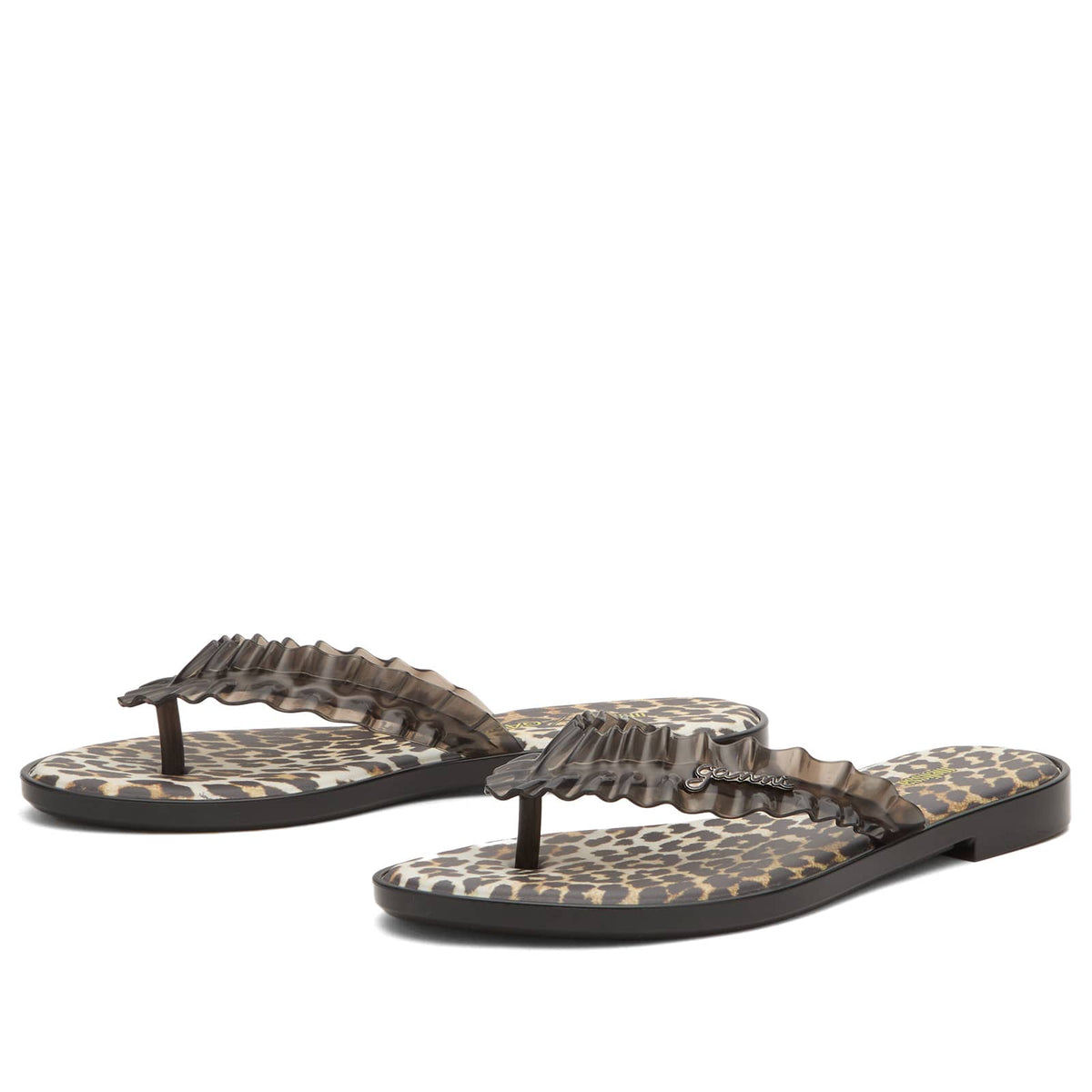 Melissa x Ganni Leopard Flip Flop Slim