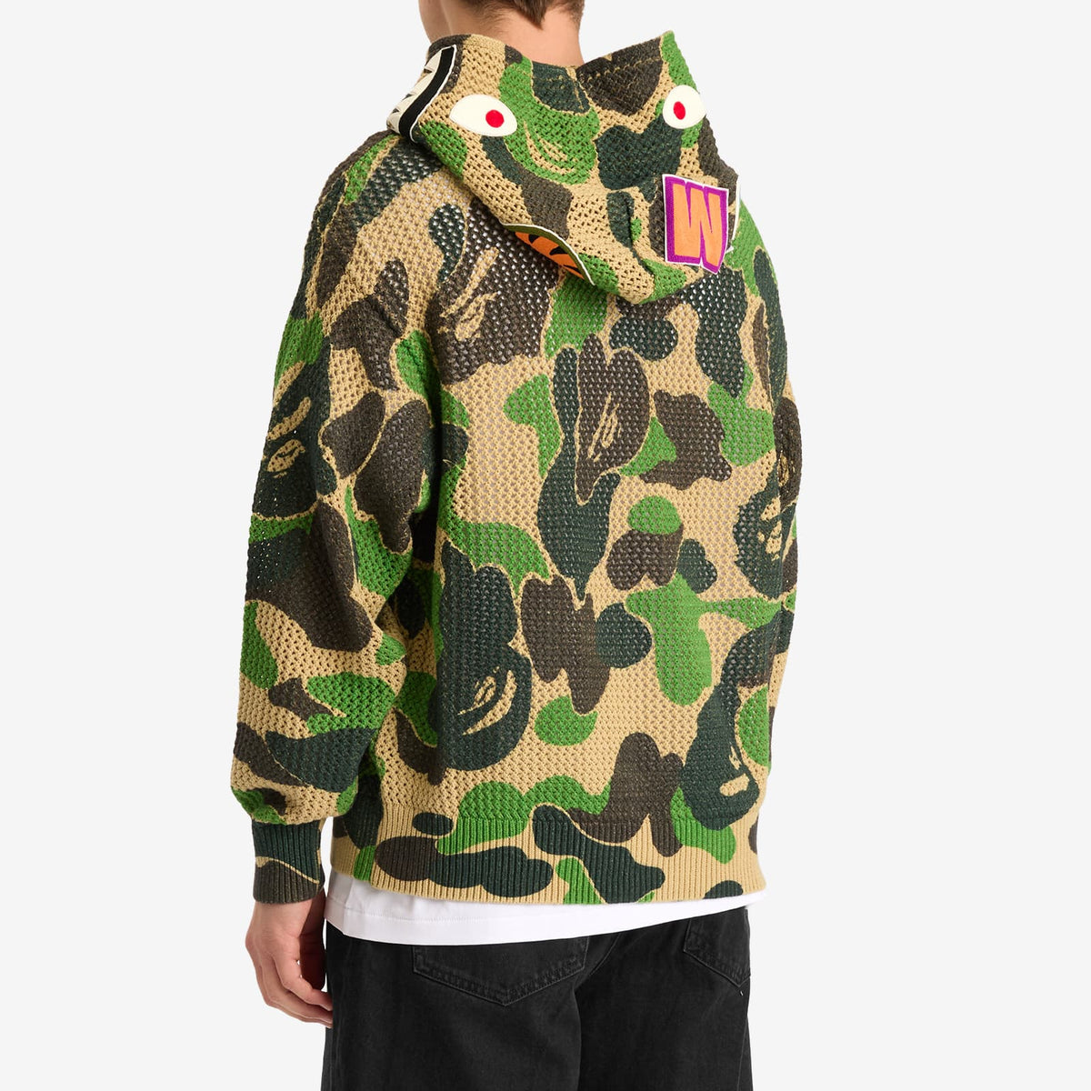 A Bathing Ape Abc Camo Crochet Relaxed Fit Shark Zip Hoodie