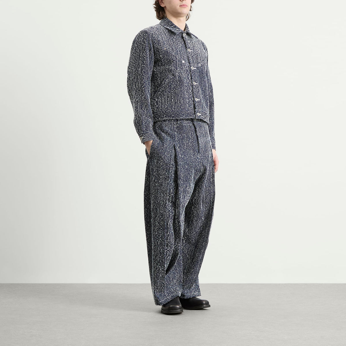 Sage Nation Needle Punch Denim Jiji Jacket