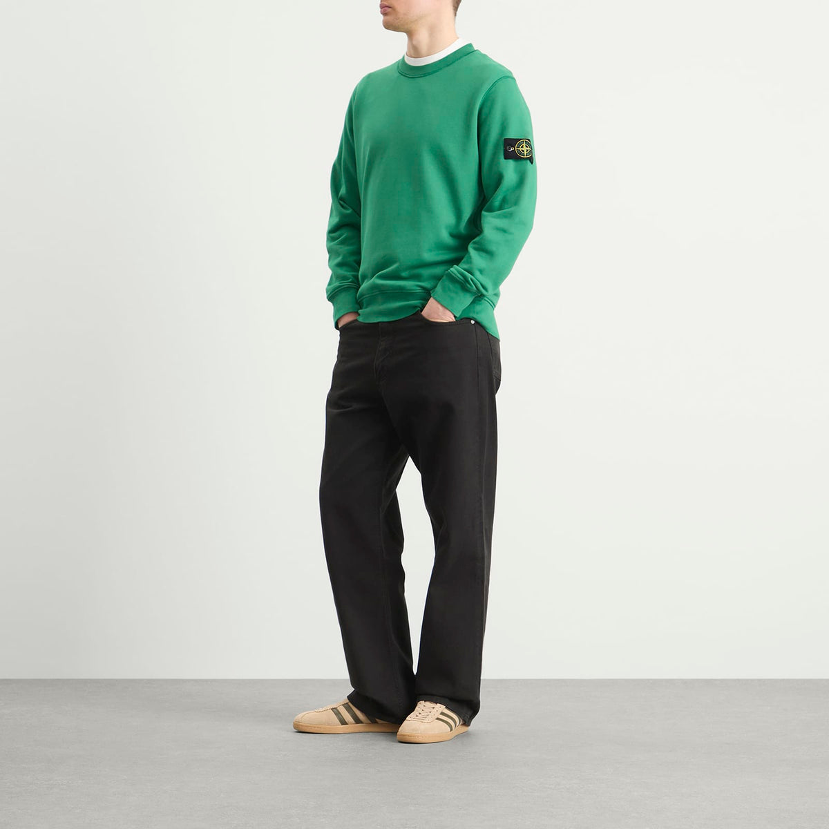 Stone Island Garment Dyed Crew Neck Sweatshirt