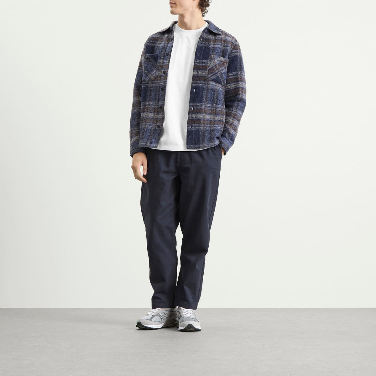 Wax London Whiting Check Wool Blend Overshirt