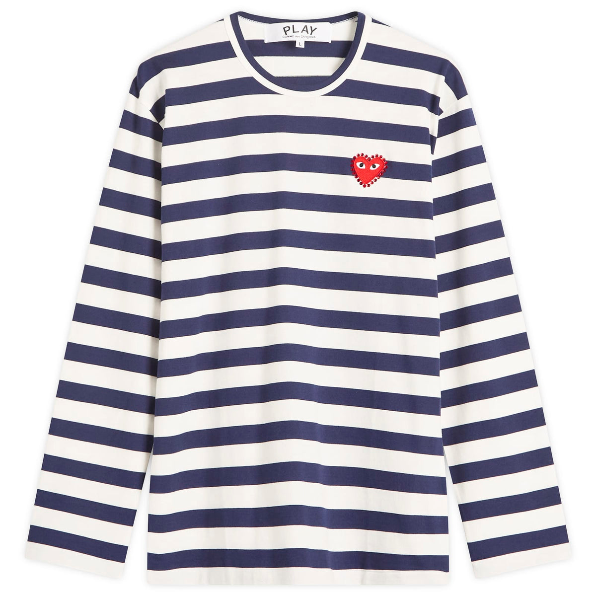 Comme des Garçons Play Studded Heart Long Sleeve T-Shirt