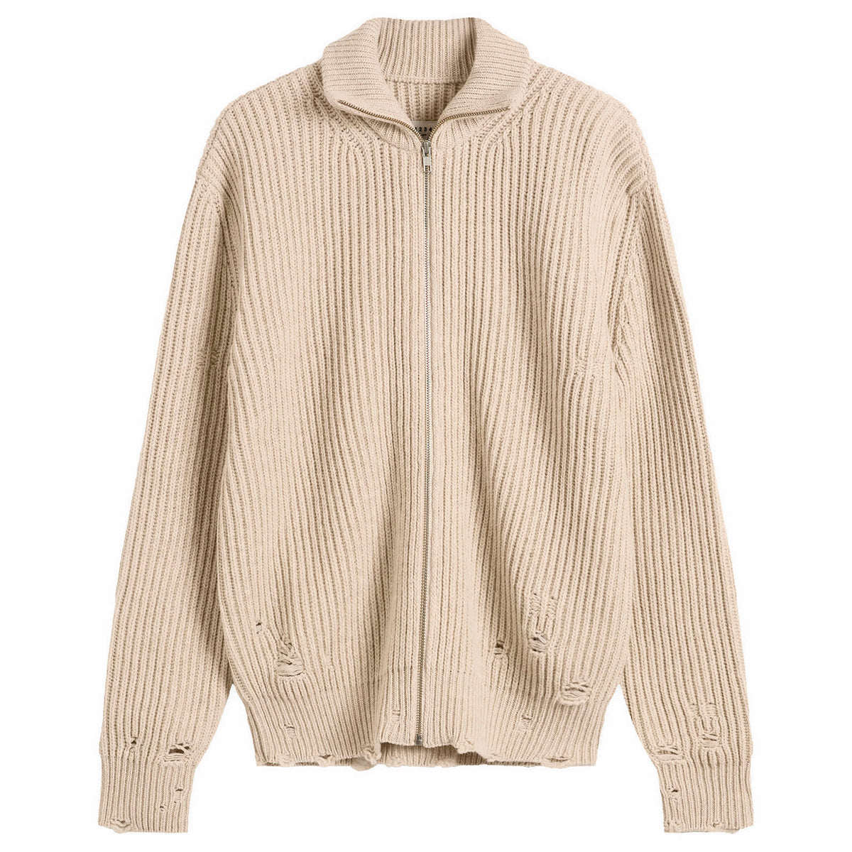 MM6 Maison Margiela Distressed Rib Zip Through