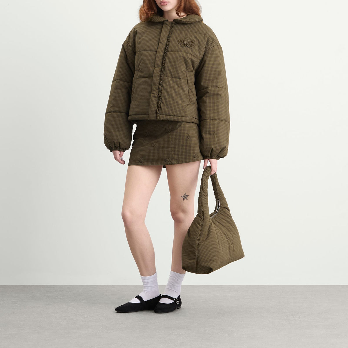 My Mum Made It Rosette Puffer Jacket