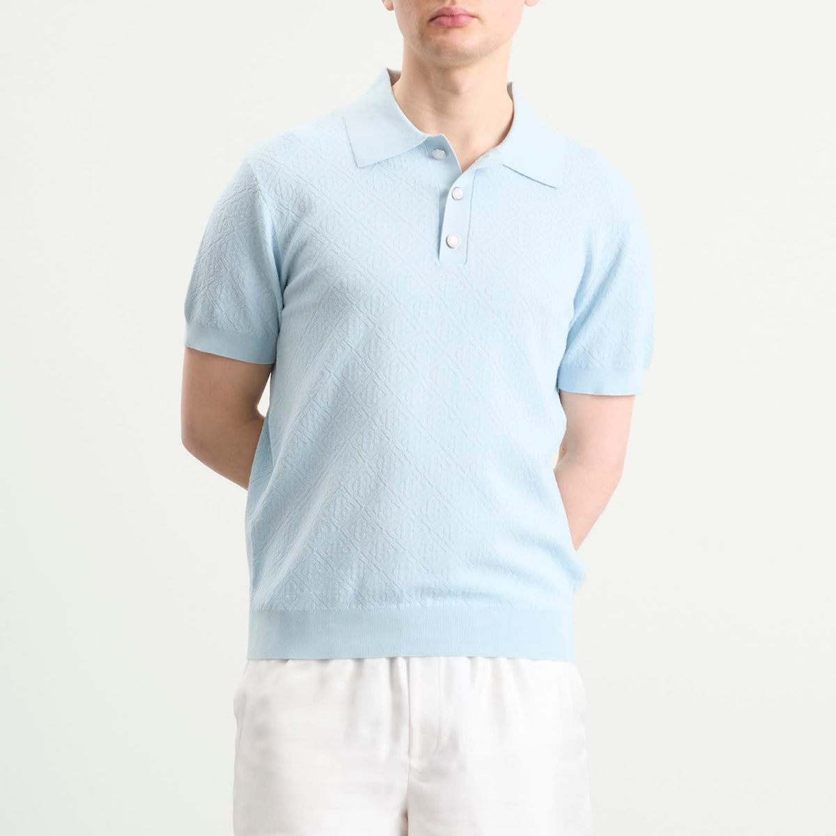 Casablanca Pointelle Monogram Polo