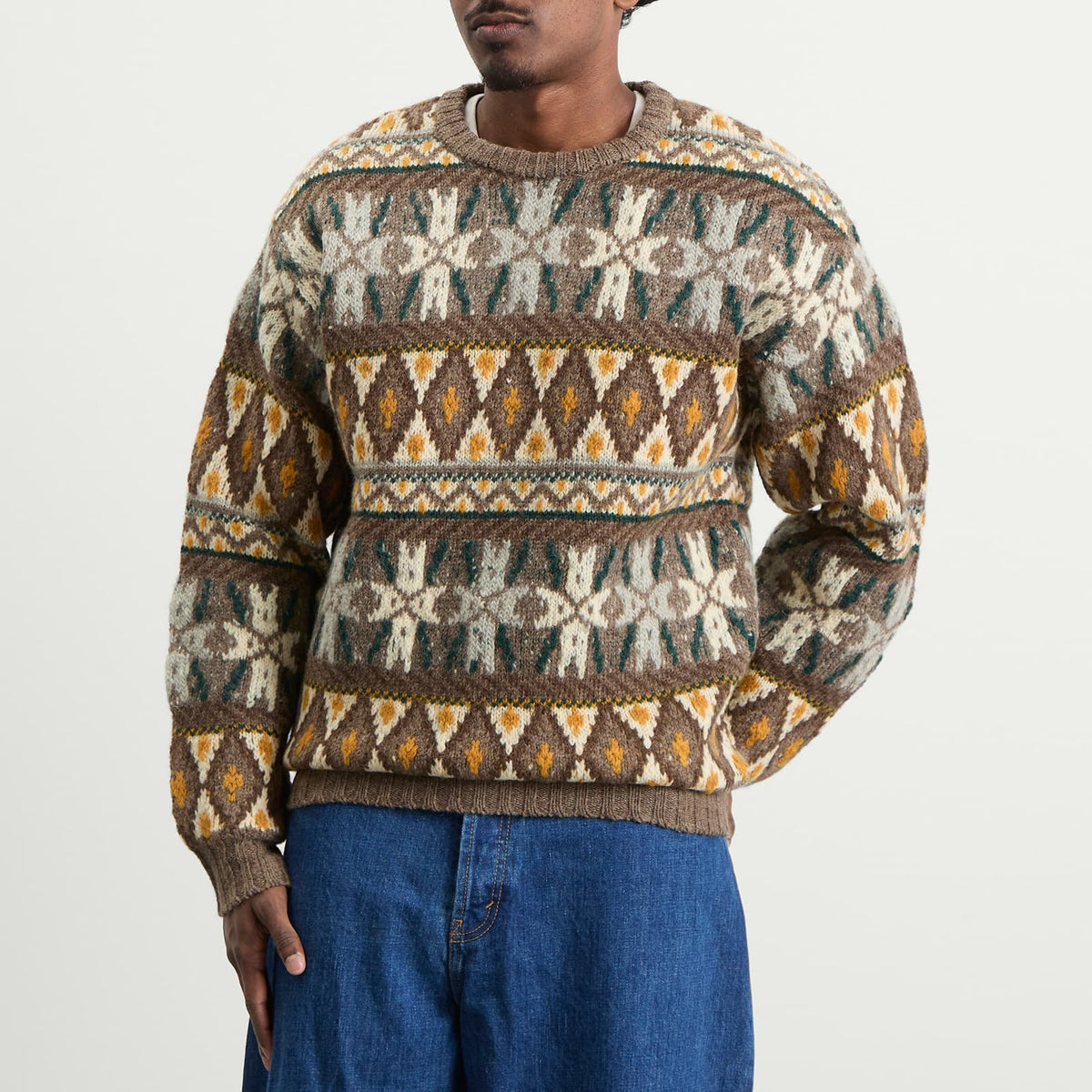 Beams Plus Fair Isle Crew Neck Jumper