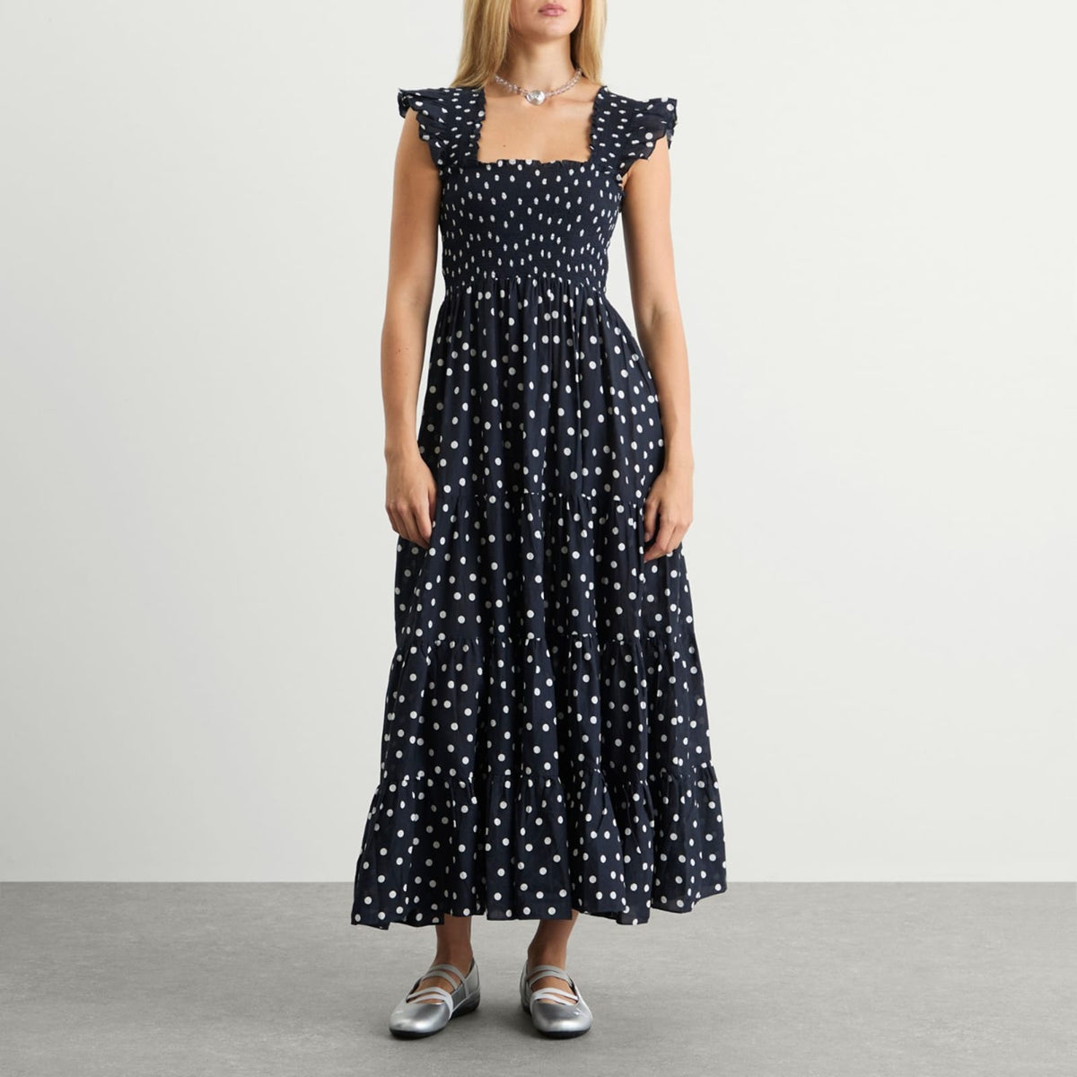 RIXO Kendall Spot Midi Dress