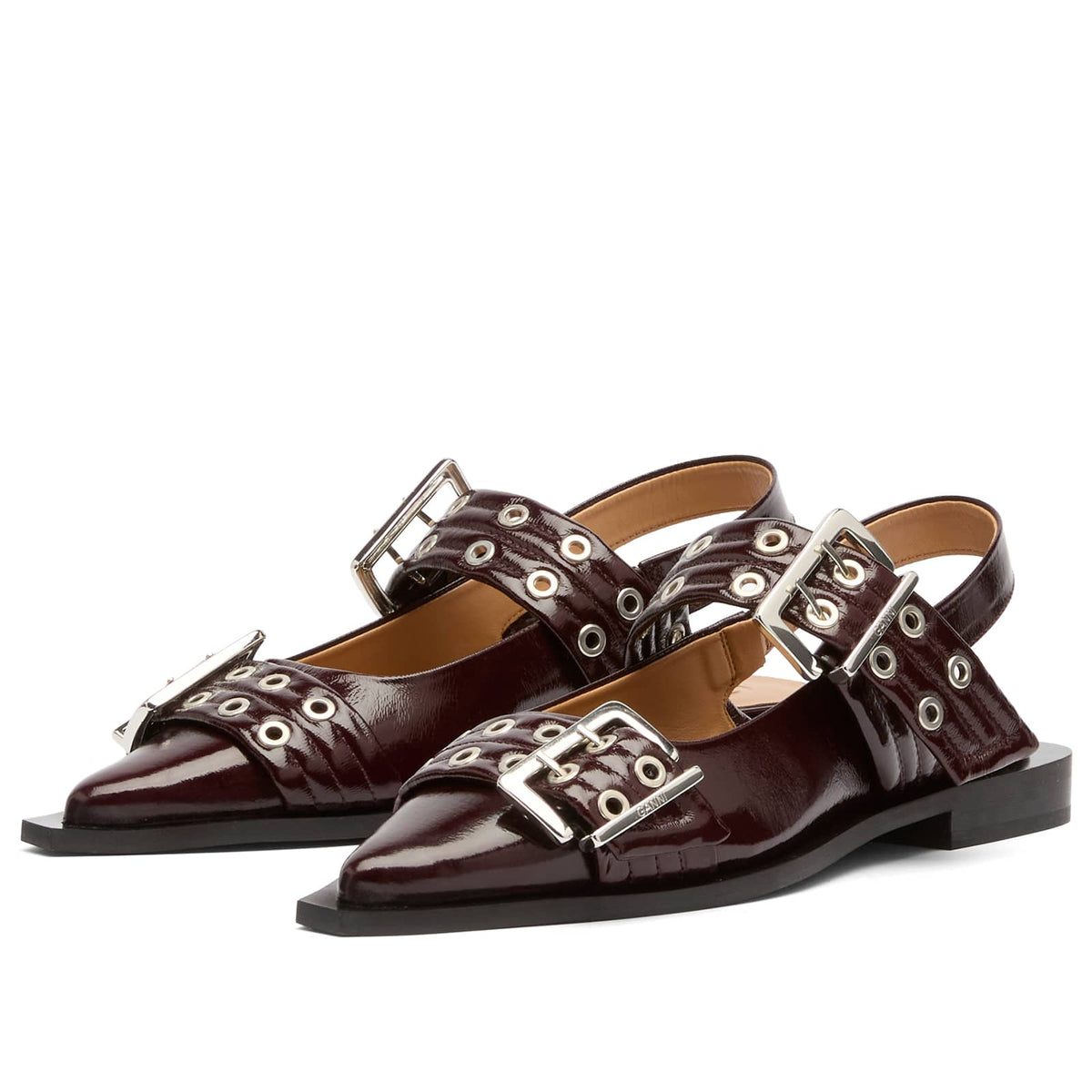 GANNI Feminine Buckle Ballerina
