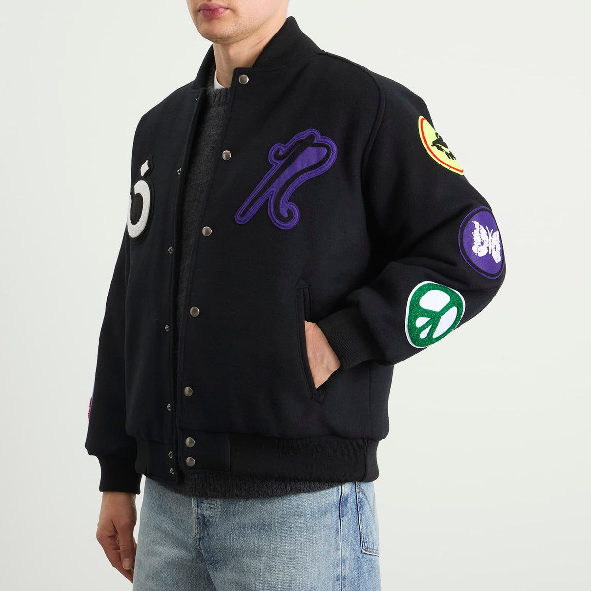 NOMARHYTHM TEXTILE x Needles Patch Varsity Jacket