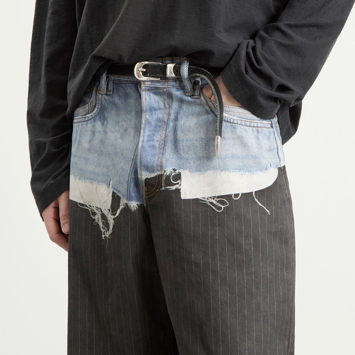 Acne Studios 1981 Trompe l’oeil Pinstripe Print Jeans