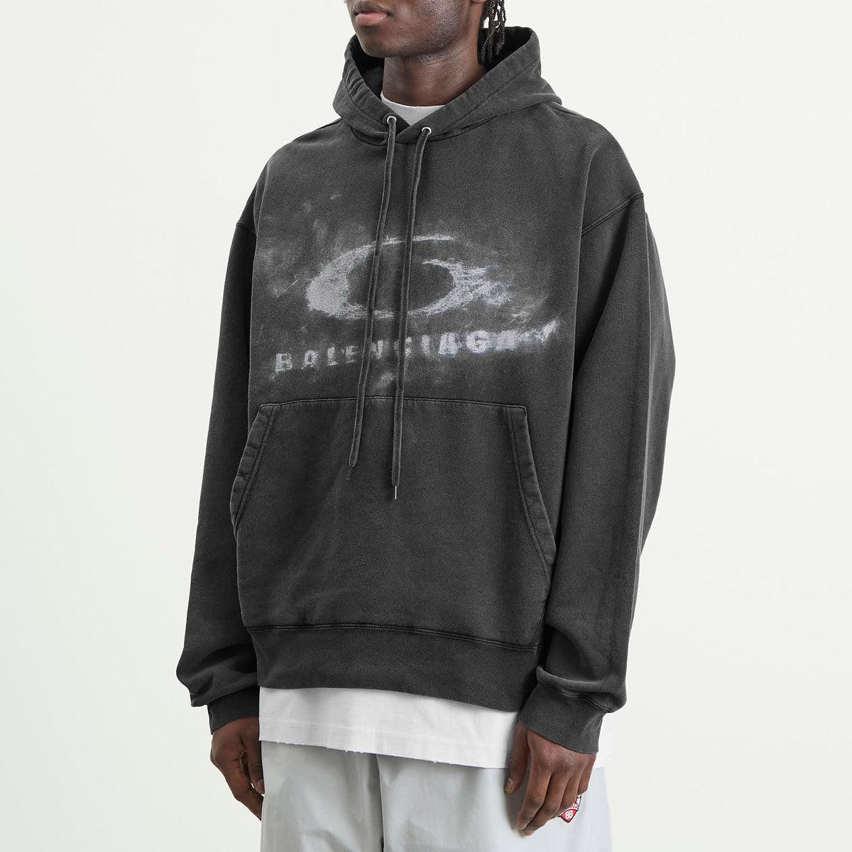Balenciaga Washed Crayon Logo Oversized Hoodie