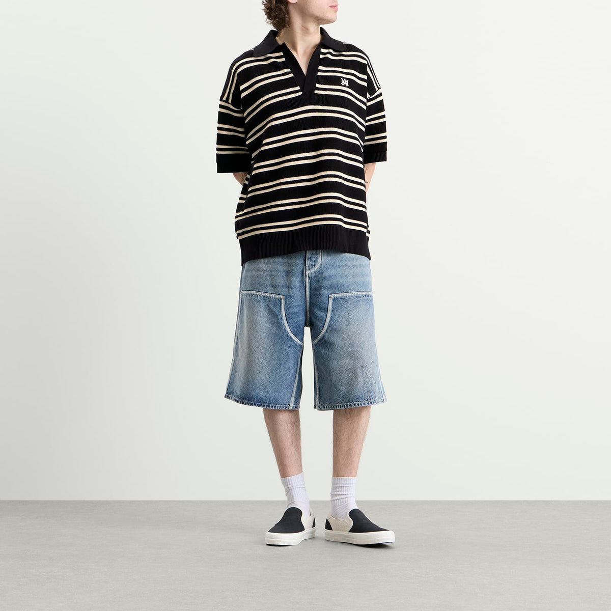 Amiri MA Stripe Knit Polo