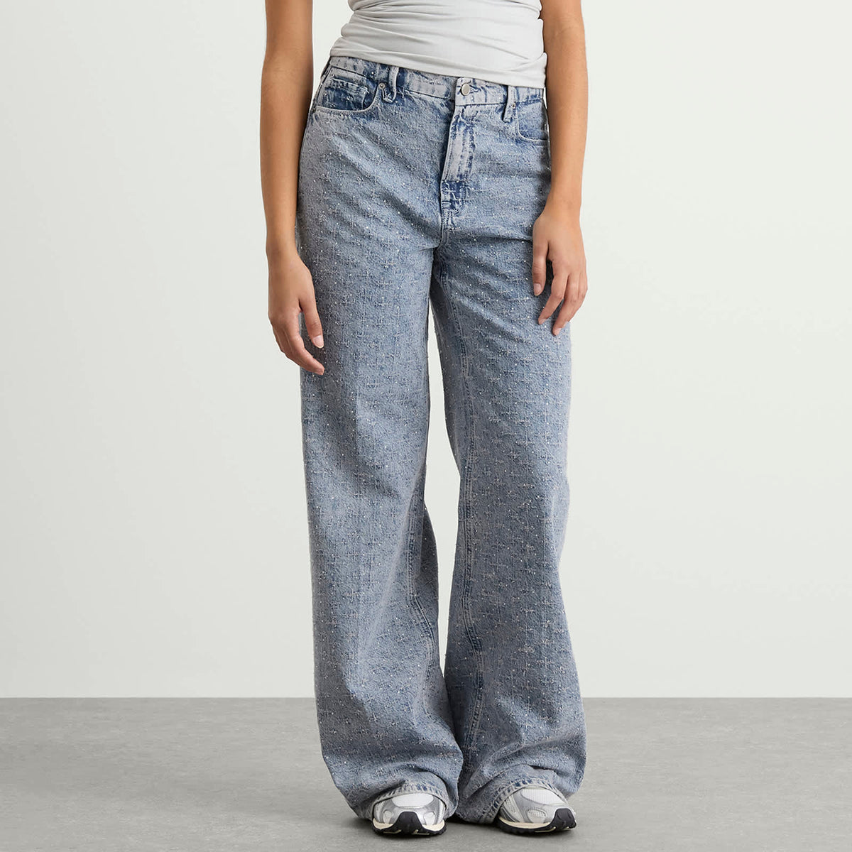 Good American Good Standard Straight Crystal Jeans