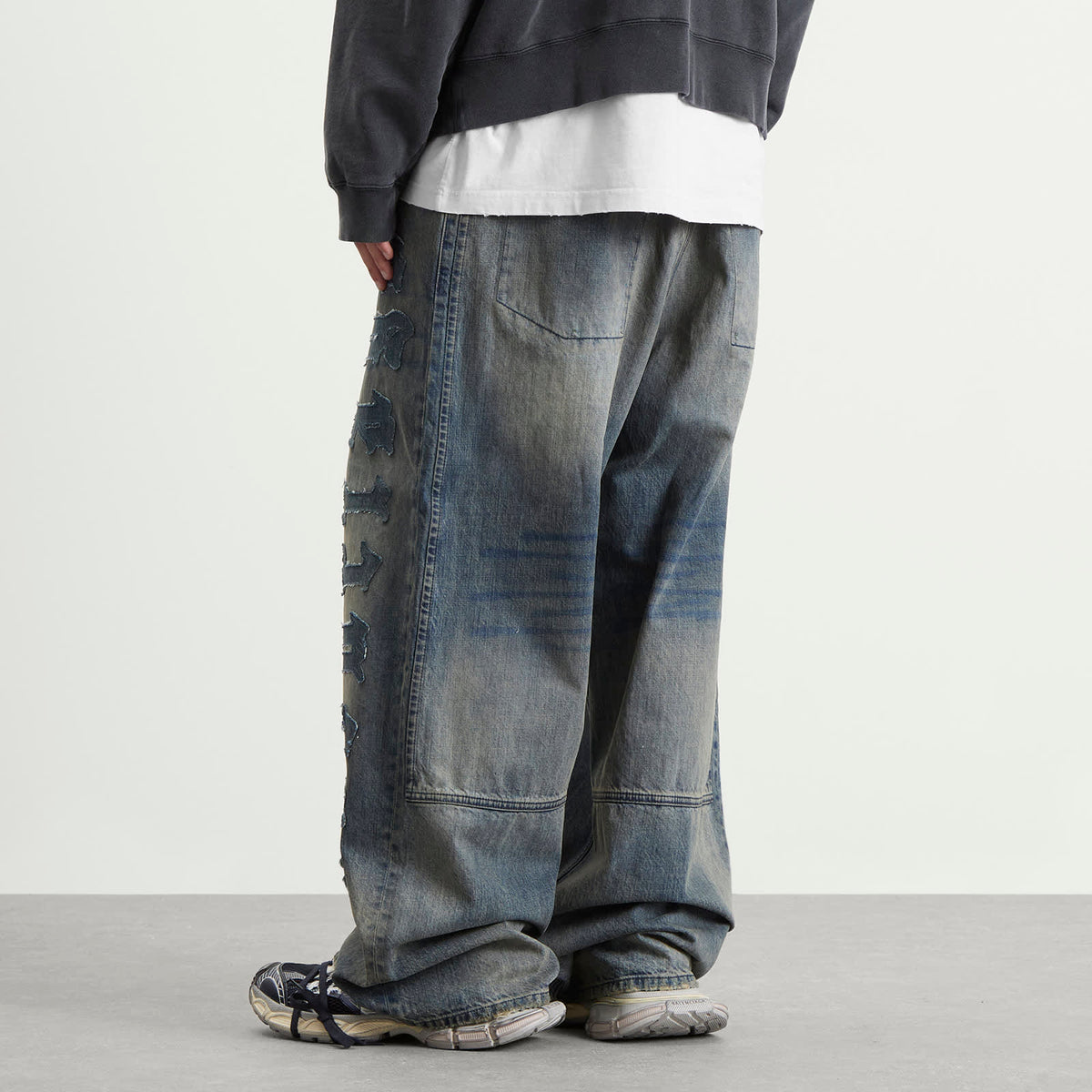 Balenciaga Patch Logo Baggy Jeans