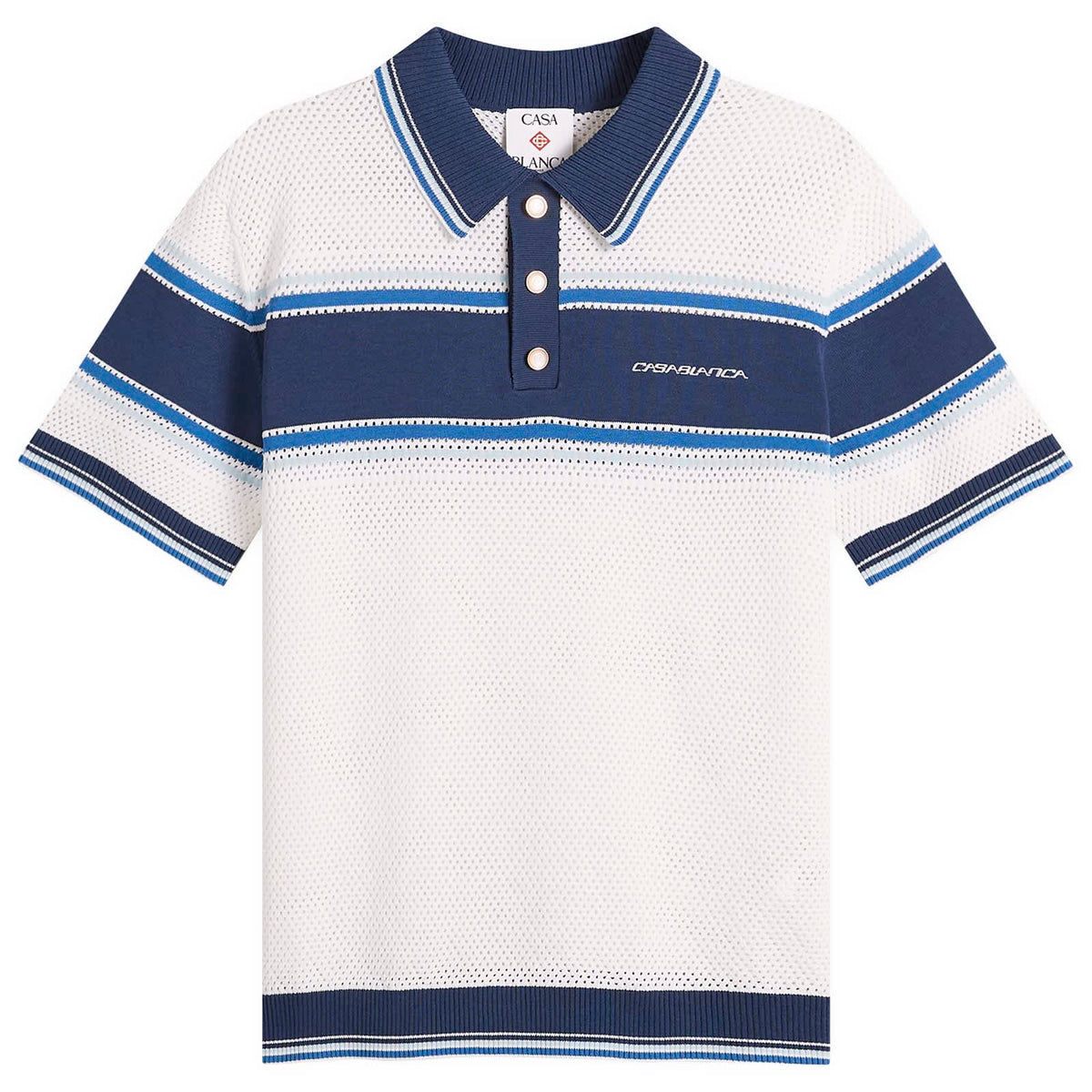 Casablanca Mesh Stripe Polo