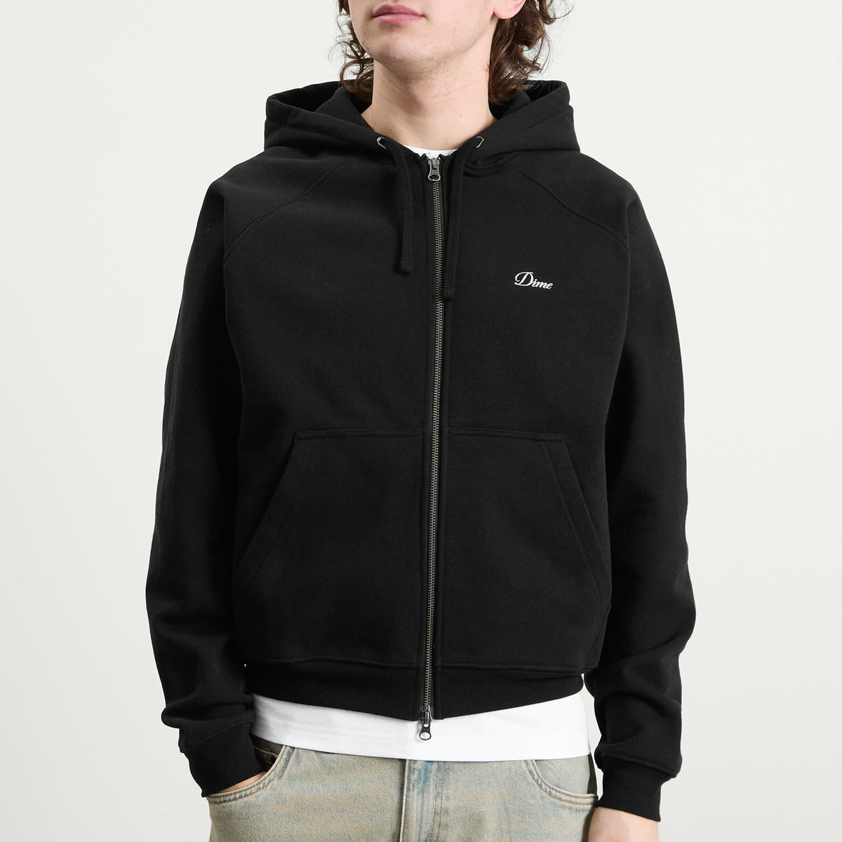 Dime Cursive Small Logo Zip Hoodie