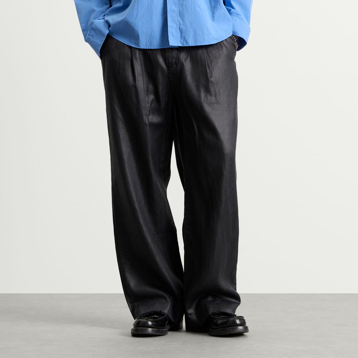 Our Legacy Lacquer Black Mirror Tencel Still Chino