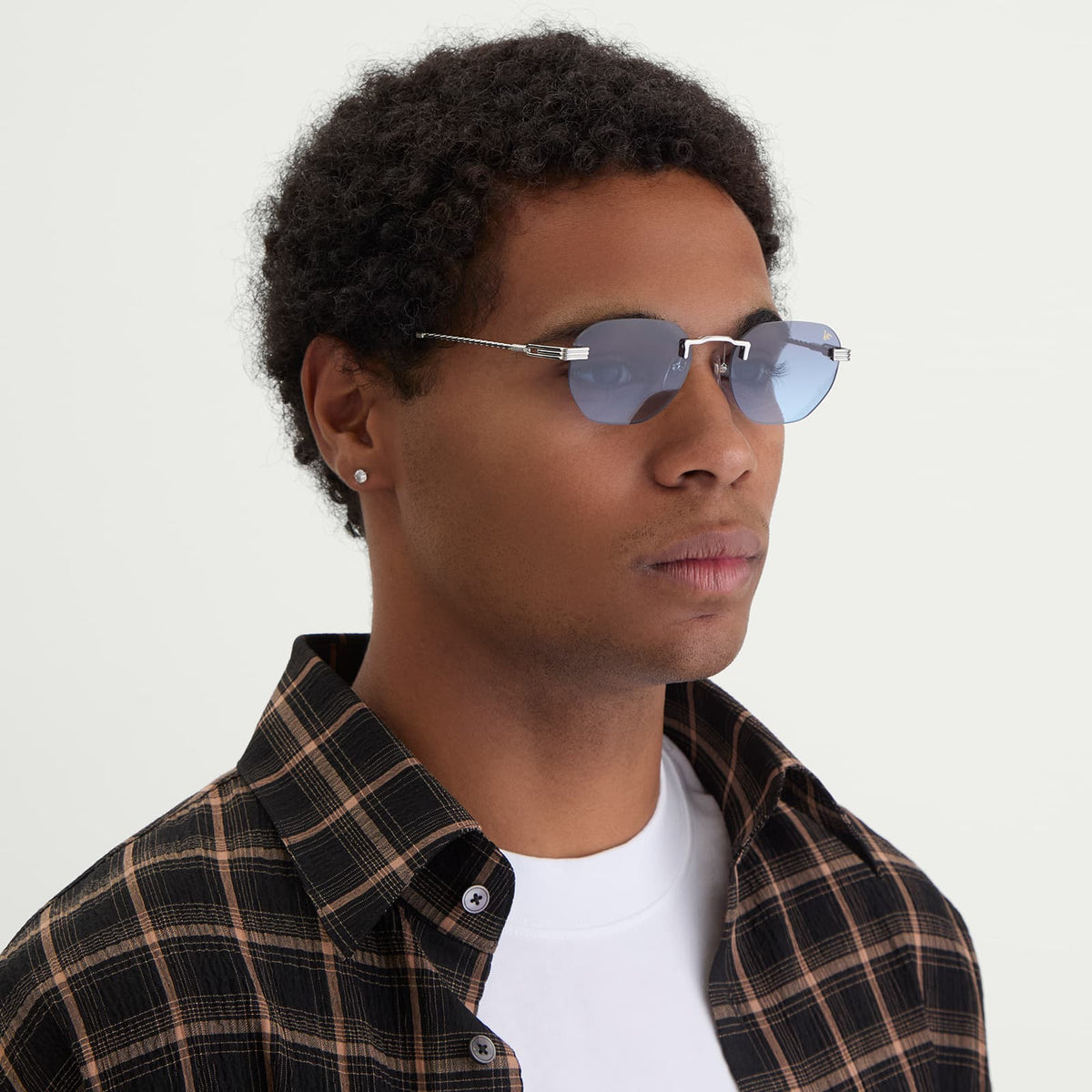 Vintage Frames Company Detroit Player Rimless Sunglasses