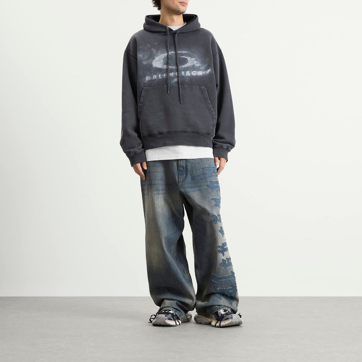 Balenciaga Patch Logo Baggy Jeans