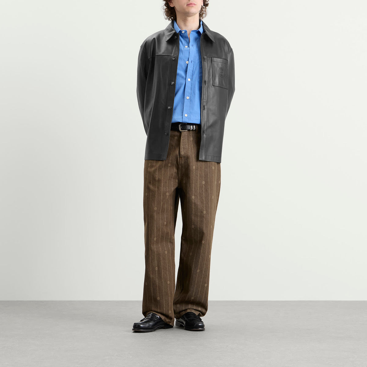 Drôle de Monsieur D Ornament Leather Shirt