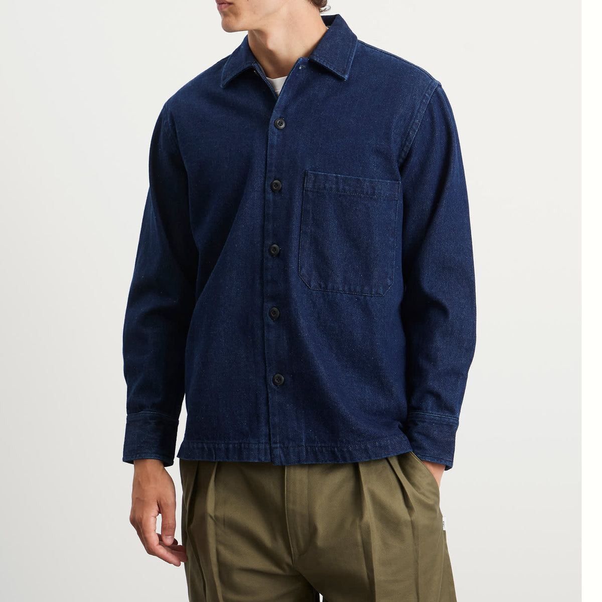Universal Works Denim Fatigue Overshirt