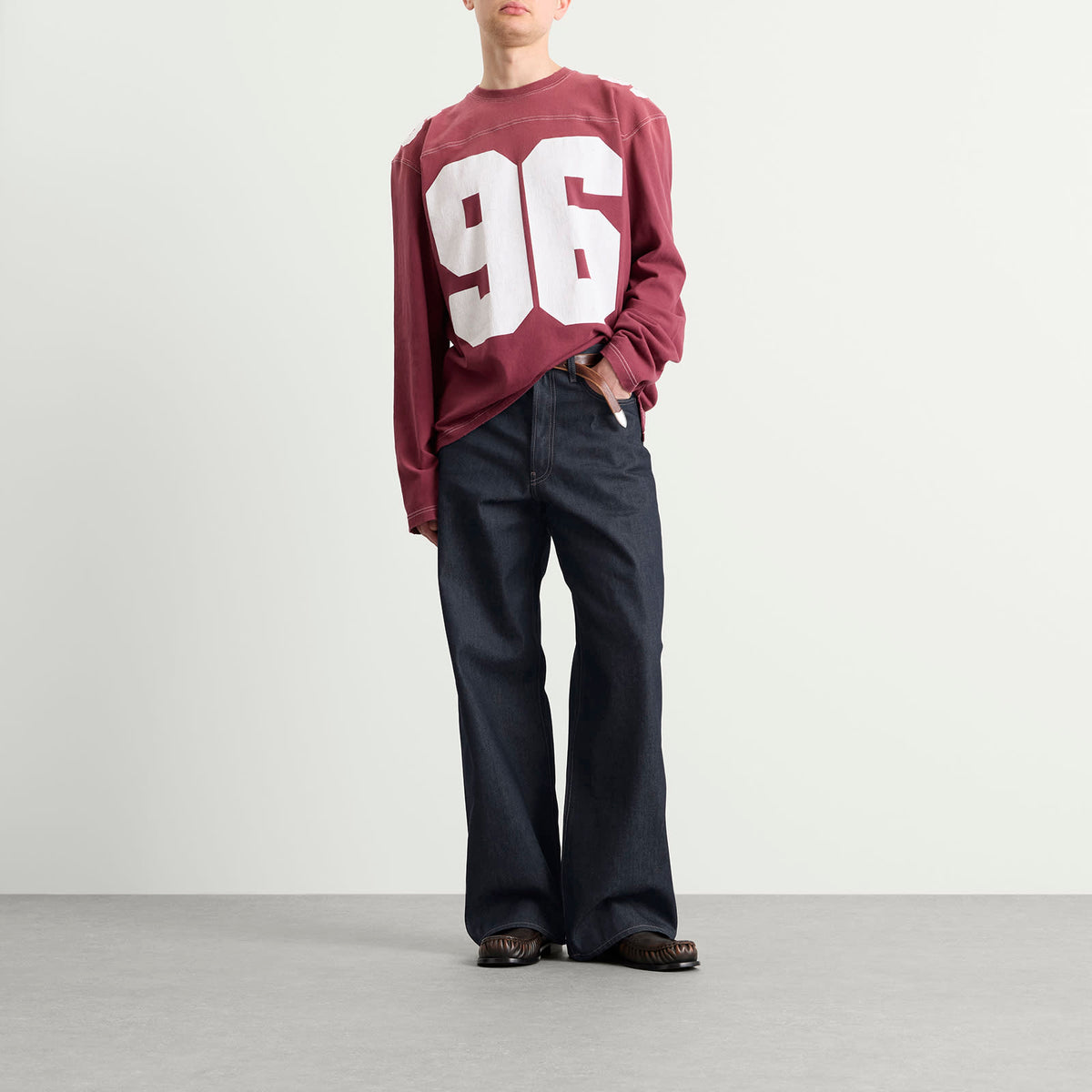 Acne Studios 1981 Raw Denim Wide Leg Jeans