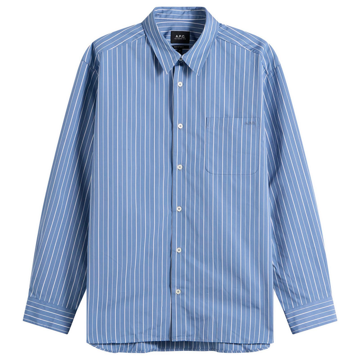 A.P.C. Loose-fit blue striped shirt