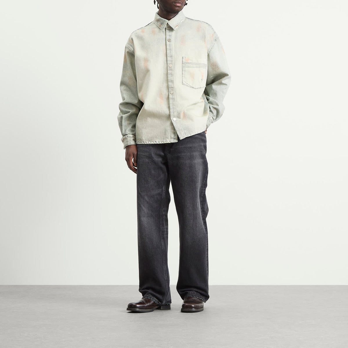 Won Hundred Maza Printed Denim Shirt