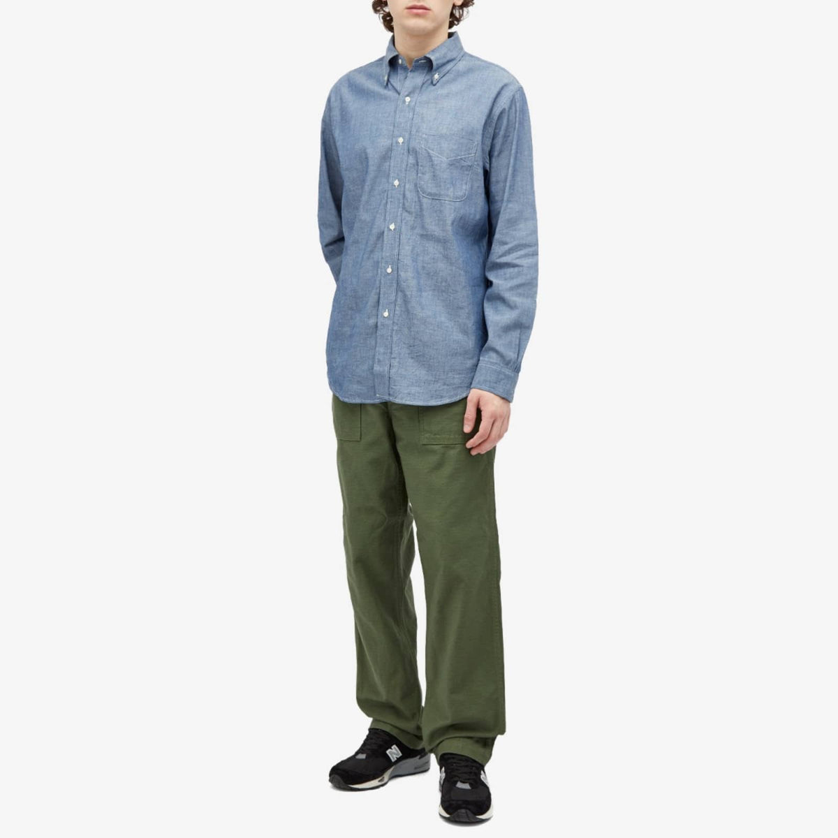 orSlow Button Down Chambray Shirt