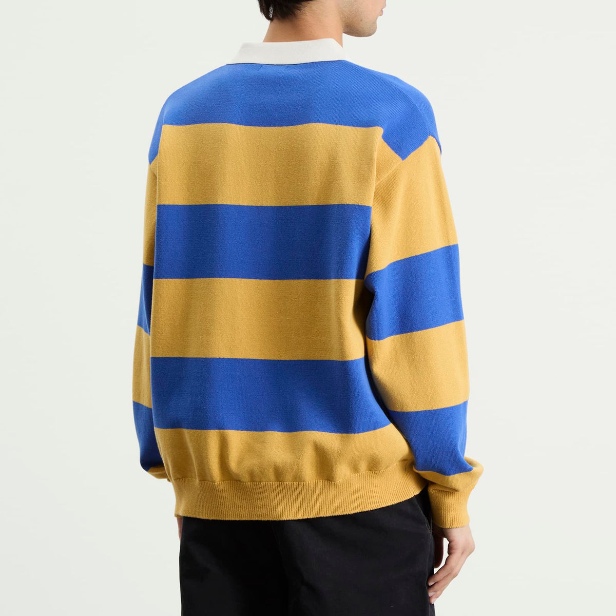 BEAMS 7 Gauge Stripe Knit Rugby Shirt