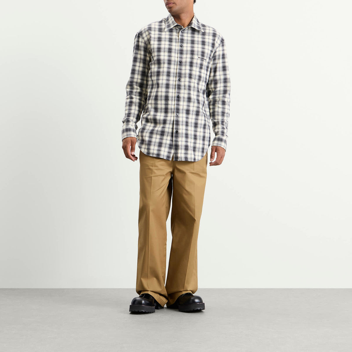 Balenciaga Wide Leg Cotton Chino Pants