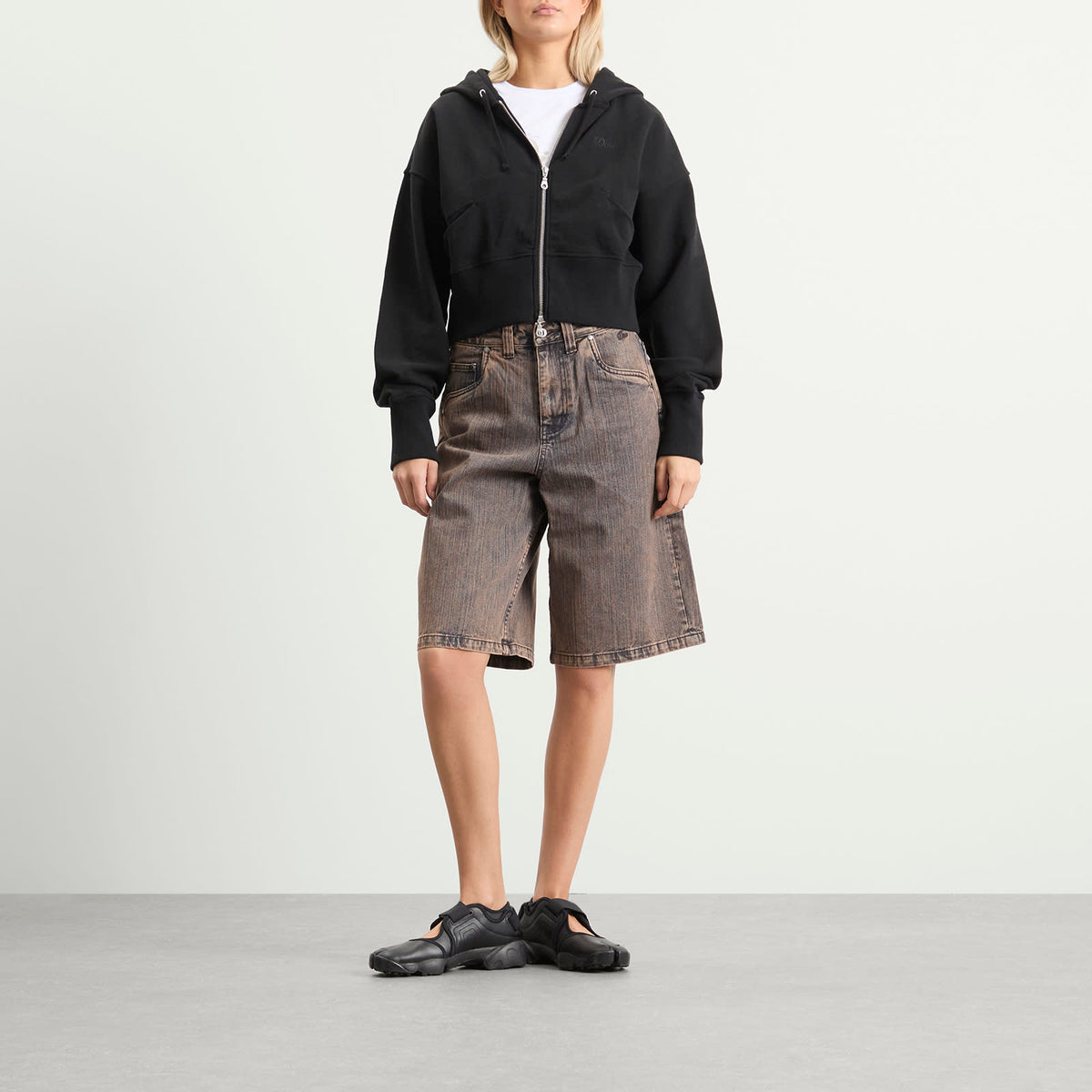 Dime Cropped Zip Hoodie