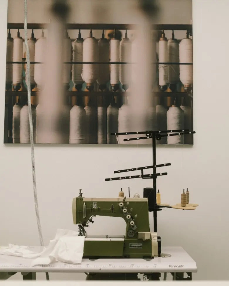 A sewing machine in a workshop