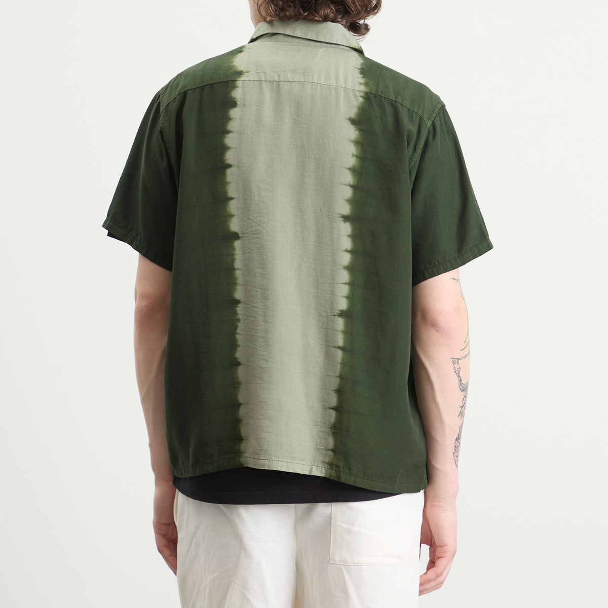 NOMARHYTHM TEXTILE Hand Dye Open Collar Shirt