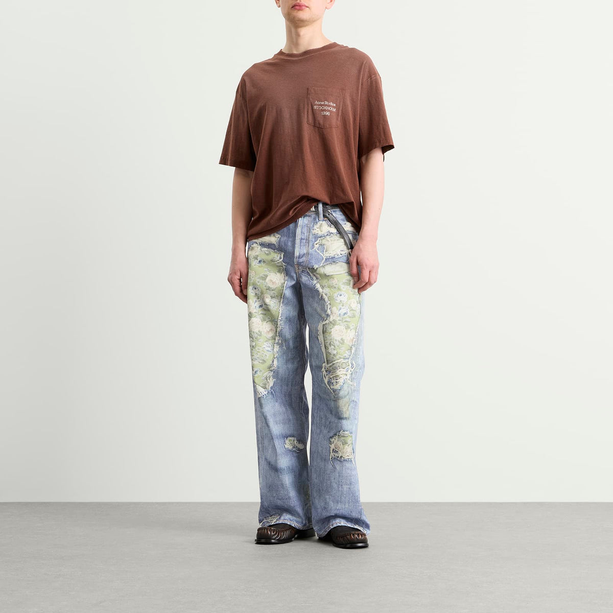 Acne Studios 1981 Rose Print Denim Jeans