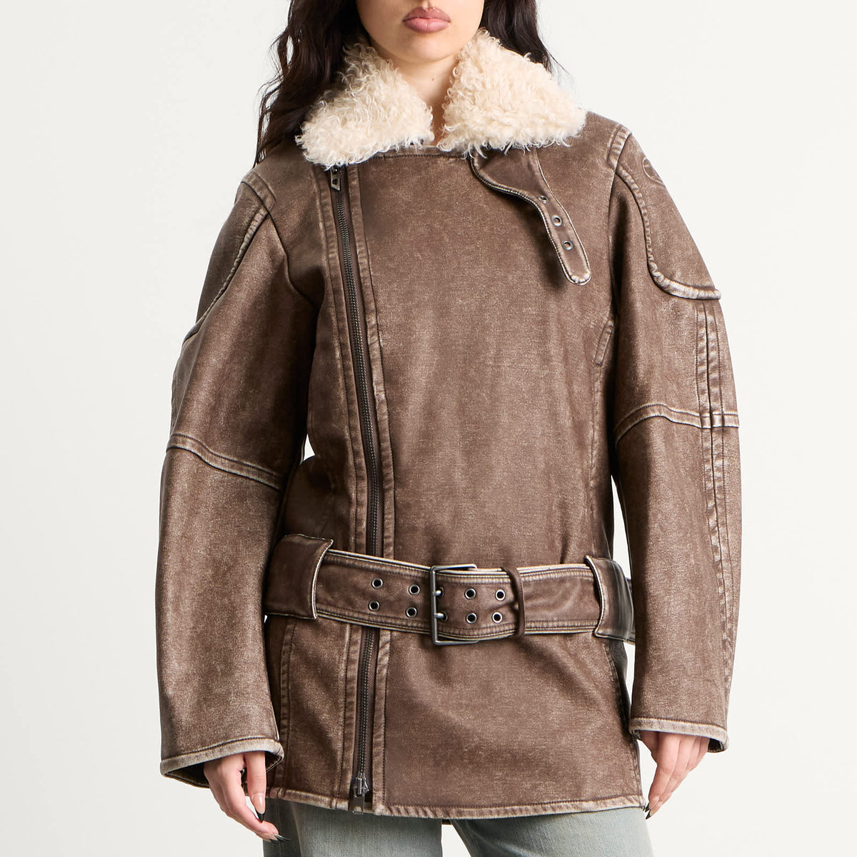 Diesel G-Eyser Faux Shearling Coat